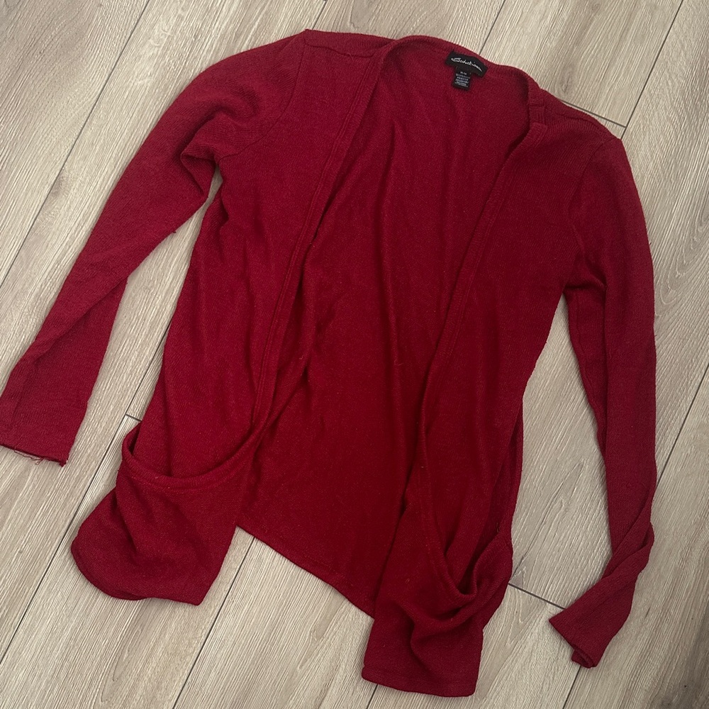 St. John Rich Red Cardigan